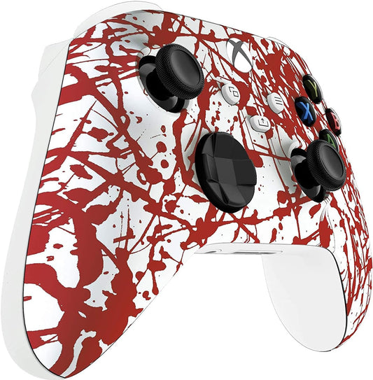 Custom Controllerzz Wireless Xbox Controller - Soft Touch Feel, X/S Blood Splatter Design for Xbox Series X/S & Xbox One