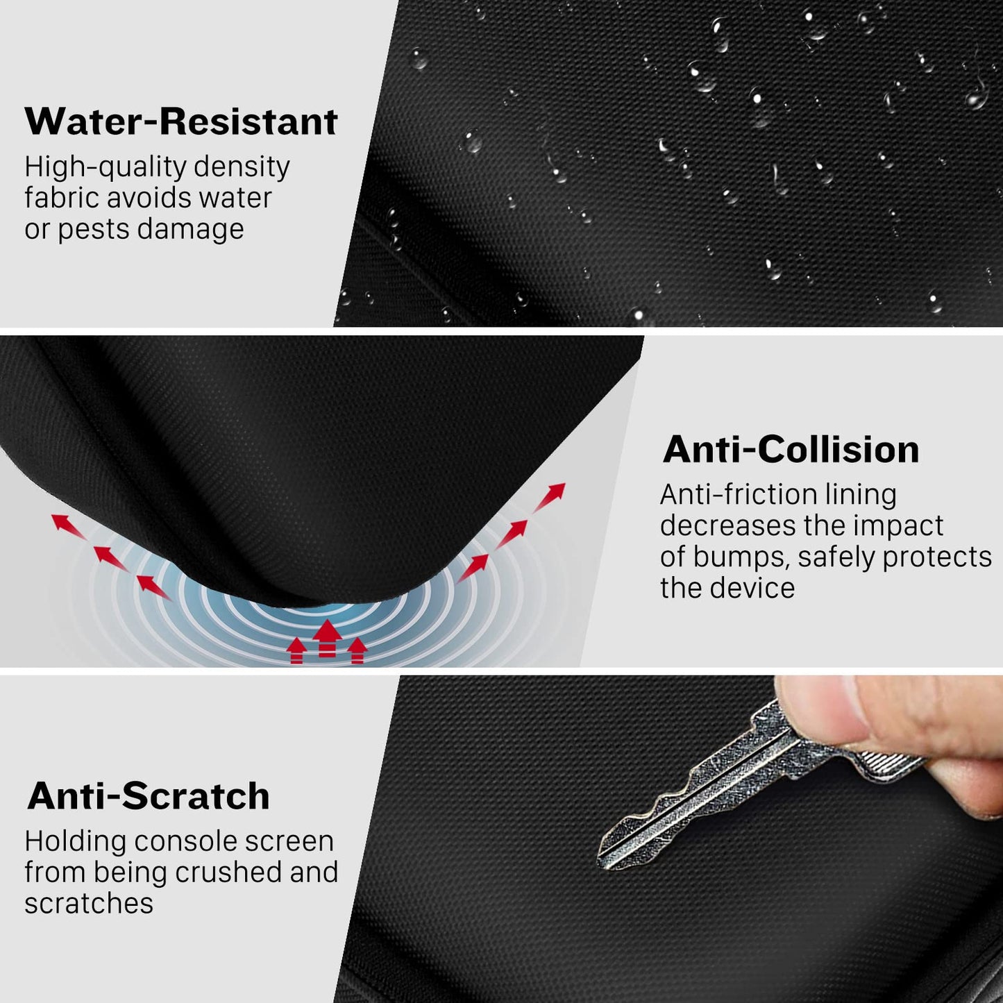 VORI Hard Carrying Case for Nintendo Switch/OLED - Protective Storage with Handle & Strap, Black