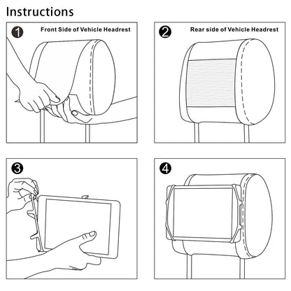 TFY Car Headrest Mount Holder for Nintendo Switch & Tablets, Silicone, Black