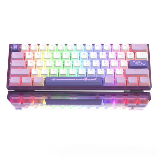 Womier 60% Percent Keyboard WK61 Mechanical RGB Wired Gaming Keyboard Hot-Swappable Creamy Keyboard with PBT Keycaps Linear Red Switch for Windows/MAC-Purple