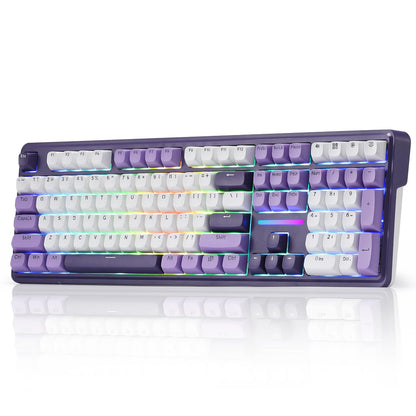 Redragon K745 PRO Wireless RGB Mechanical Gaming Keyboard, 108 Keys, Mint Mambo Switch, Charming Purple, Hot-Swap, Noise Dampening