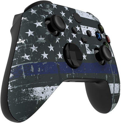 Custom Controllerzz Wireless Controller for Xbox Series X/S & One - Soft Touch Feel, X/S Blue Line