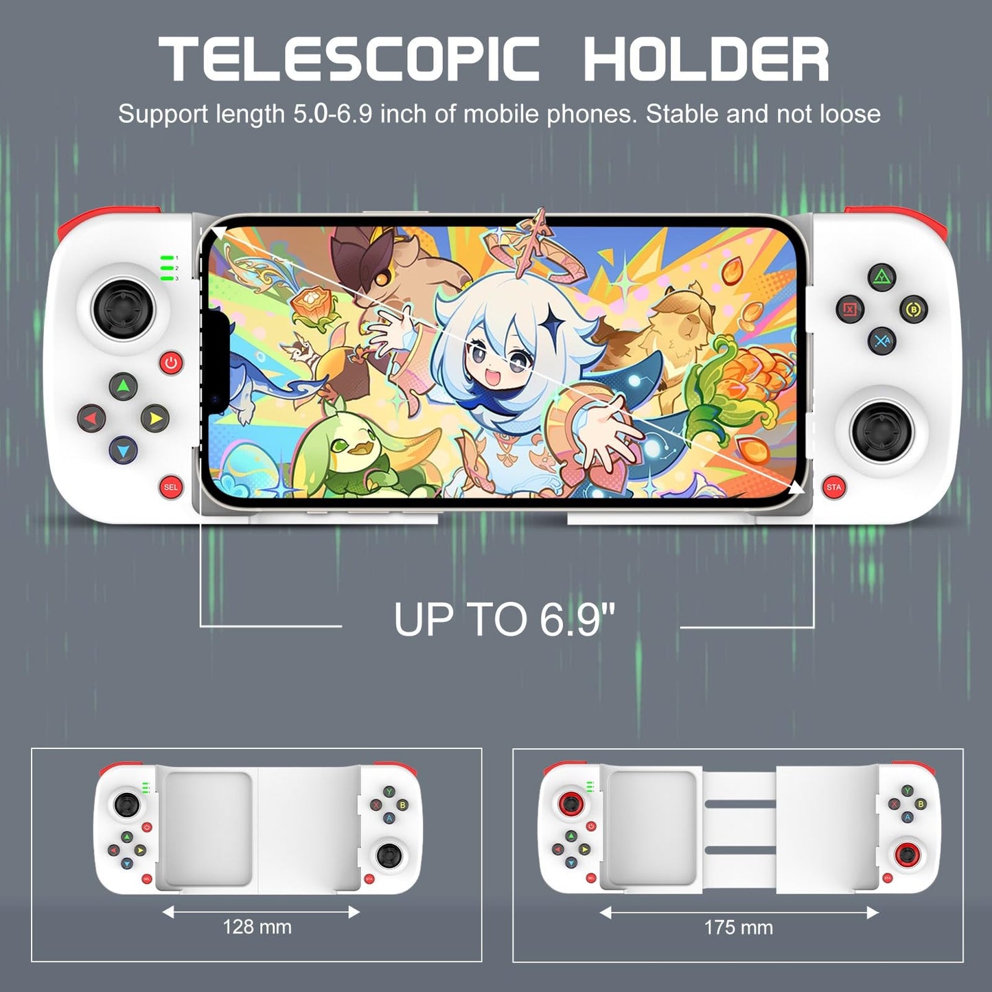 Joso Wireless Game Controller - Bluetooth Gamepad for iOS, Android, PC - White