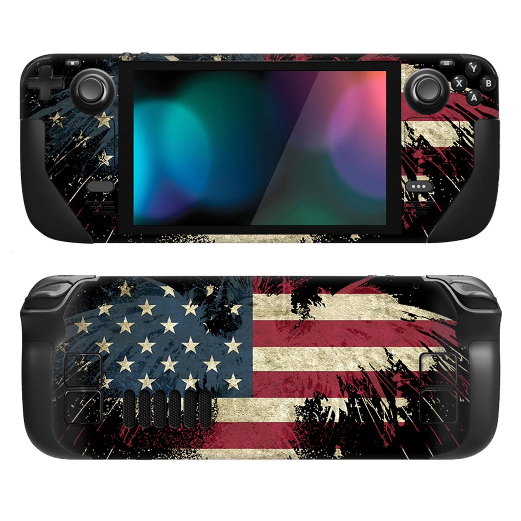 PlayVital Full Set Protective Skin Decal for Steam Deck LCD  Custom Stickers Vinyl Cover for Steam Deck OLED - US Flag The Stars & Stripes