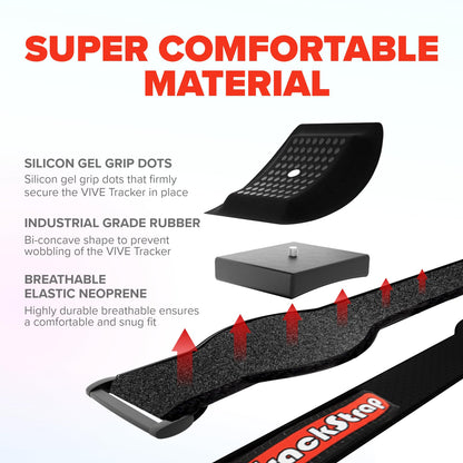 Rebuff Reality Trackstraps - Foot Tracking VR Straps Bundle for Vive 3.0/2.0, Black, TrackStrap (2 Units), Model IDC-103