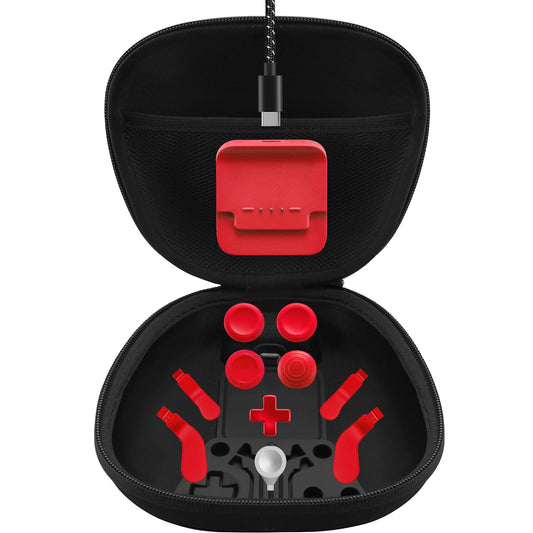 Complete Component Pack for Xbox fine design Controller Series 2 - Accessories Include 1 Carrying Case  1 Charging Dock  4 Thumbsticks  4 Paddles  1 Dpad  1 Charging Cord and 1 Adjustment Tool(Red)