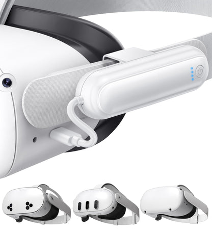 YUANHOT 20000mWh Battery Pack for Meta Quest 3S/3/2, White, Lightweight, 18W Fast Charger, Extends VR Playtime by 2-4