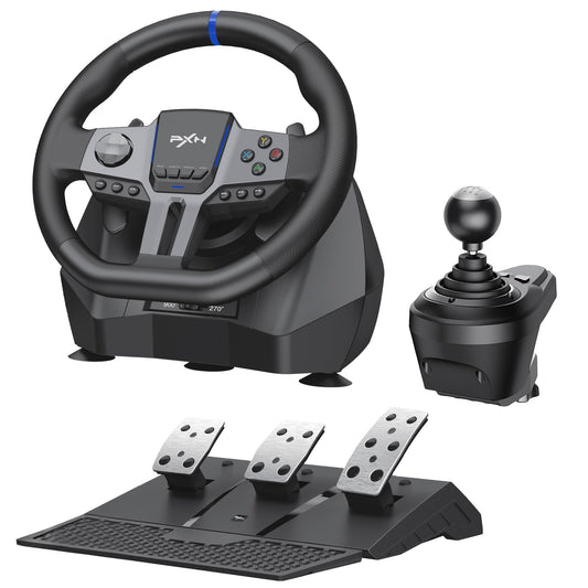 PXN V9 Gen 2 Racing Wheel with Hall Effect Pedals and Shifter, Gaming Steering Wheel for PC, Xbox Series X|S, Xbox One, PS4, Mag