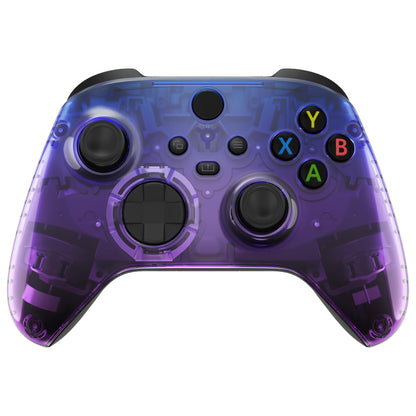 eXtremeRate Xbox Series X & S Controller Faceplate - Gradient Translucent Bluebell Plastic Shell - Model FX3P353