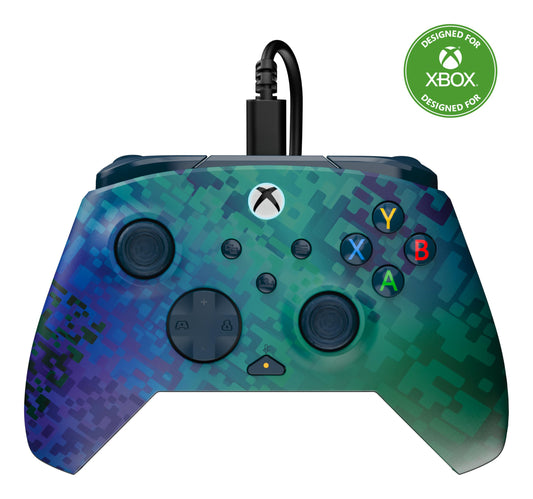 Turtle Beach Rematch Advanced Wired Gaming Controller Licensed for Xbox Series X|S  Xbox One  Windows PC - Colorful  Remappable Buttons  Hair Triggers  Audio Controls  Impulse Triggers - Glitch Green