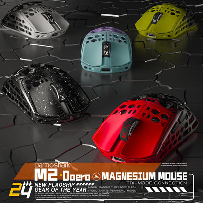 Darmoshark M2 Wireless Gaming Mouse - Tri-Mode 4K, 26000DPI, 42g Lightweight, 5 Programmable Buttons, Red