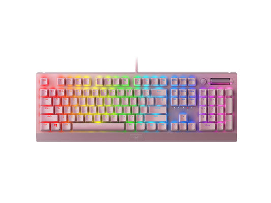 Razer BlackWidow V3 Mechanical Gaming Keyboard - Green Switches, Chroma RGB, Compact, Quartz Pink, Model RZ03-03541800-R3M1