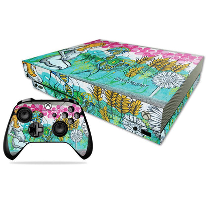 MIGHTY SKINS Xbox One X Skin - Durable Vinyl Decal Wrap, Mother Garden, Easy Apply/Remove, Model MIXBONXCMB-Mother Garden