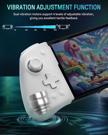FUNLAB Switch Joypad Controllers - Customizable with Hall Effect Joysticks, Luminous Design, White-Eyes Pattern, 7 LED Colors