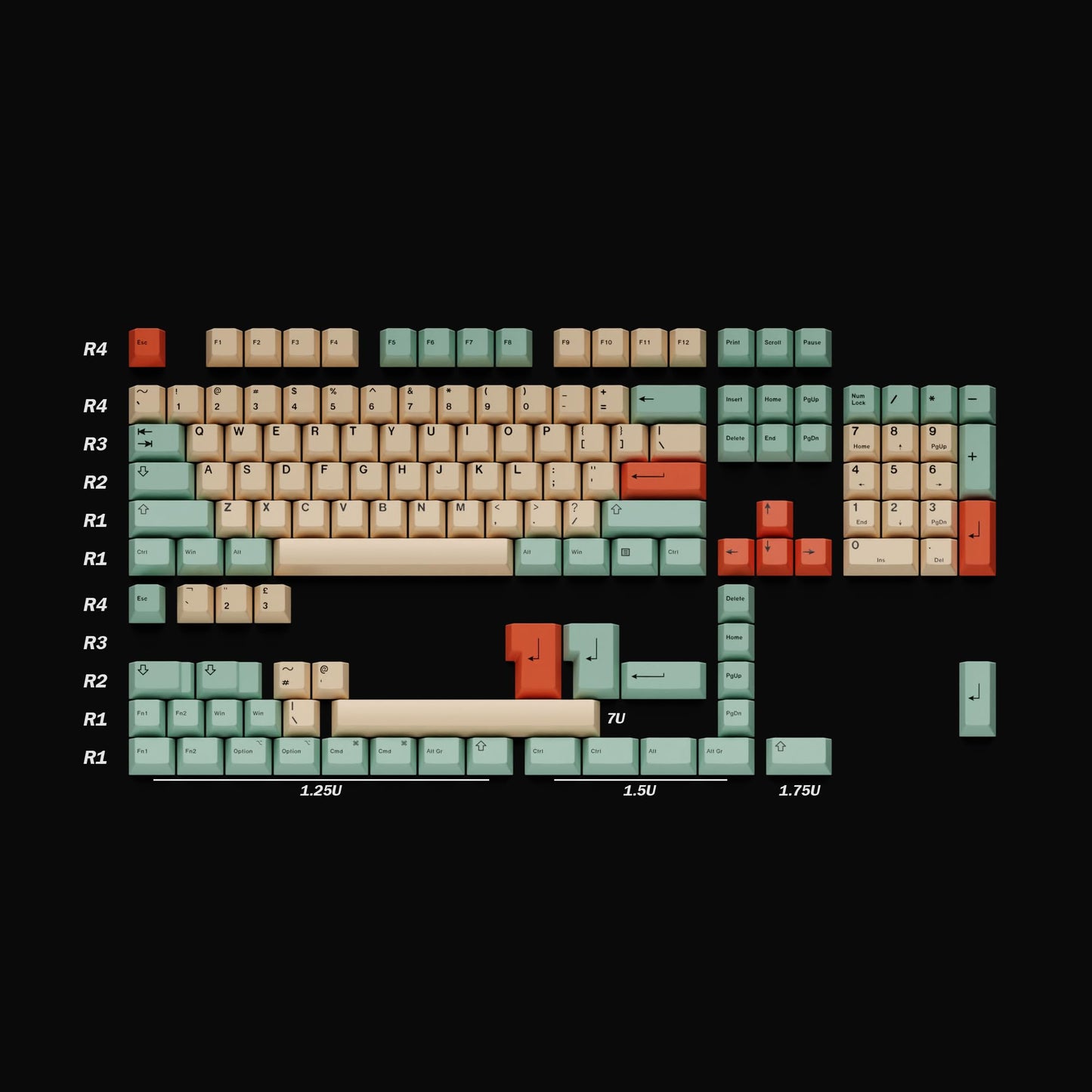 HK GAMING Dye Sublimation PBT Keycap Set | 139 Keys Cherry Profile | ANSI US-Layout | Melon Color | Compatible with Cherry MX, Gateron, Kailh