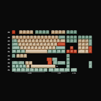HK GAMING Dye Sublimation PBT Keycap Set | 139 Keys Cherry Profile | ANSI US-Layout | Melon Color | Compatible with Cherry MX, Gateron, Kailh