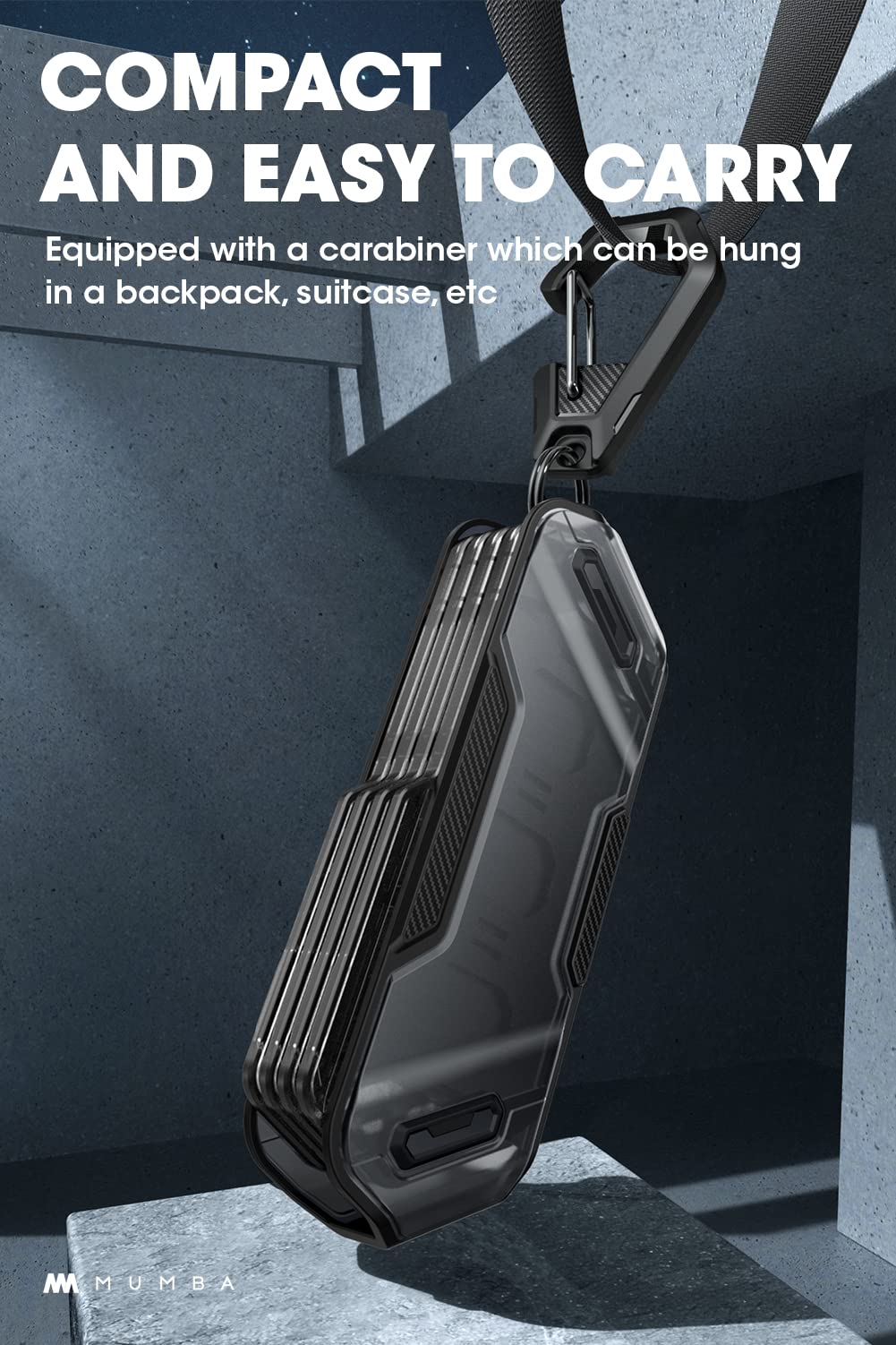 Mumba Switch Game Card Case Holder - Portable Black TPU Storage for Nintendo Switch, OLED, Lite - 12 Cards, Rotatable Design