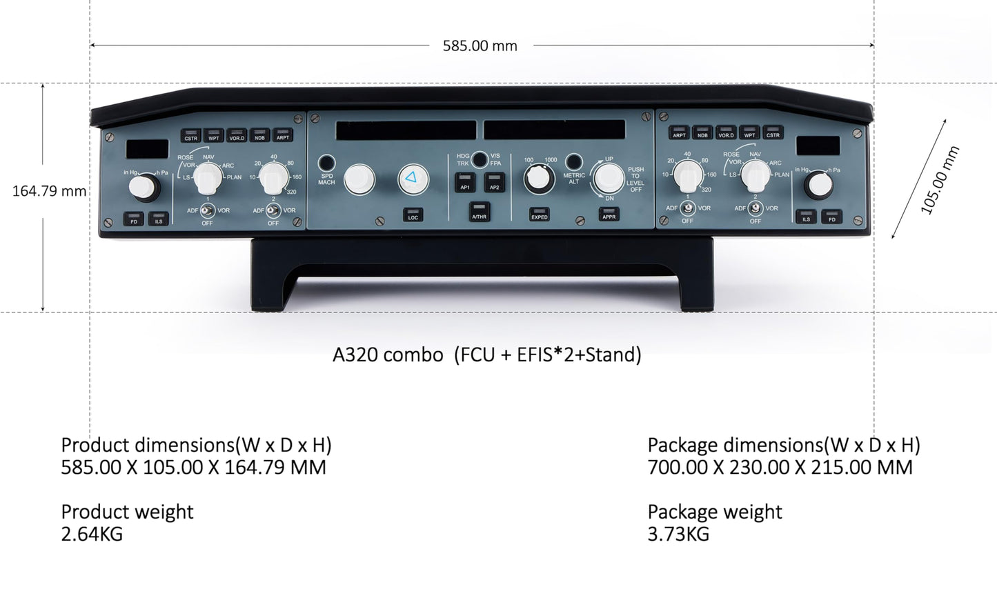 SYDYSOSO WingFlex Flight Control Unit for Airbus A320 & Boeing - Multi Panel, Grey, Compatible with MSFS & Xplane 11/12