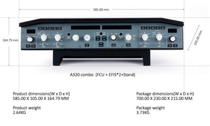 SYDYSOSO WingFlex Flight Control Unit for Airbus A320 & Boeing - Multi Panel, Grey, Compatible with MSFS & Xplane 11/12