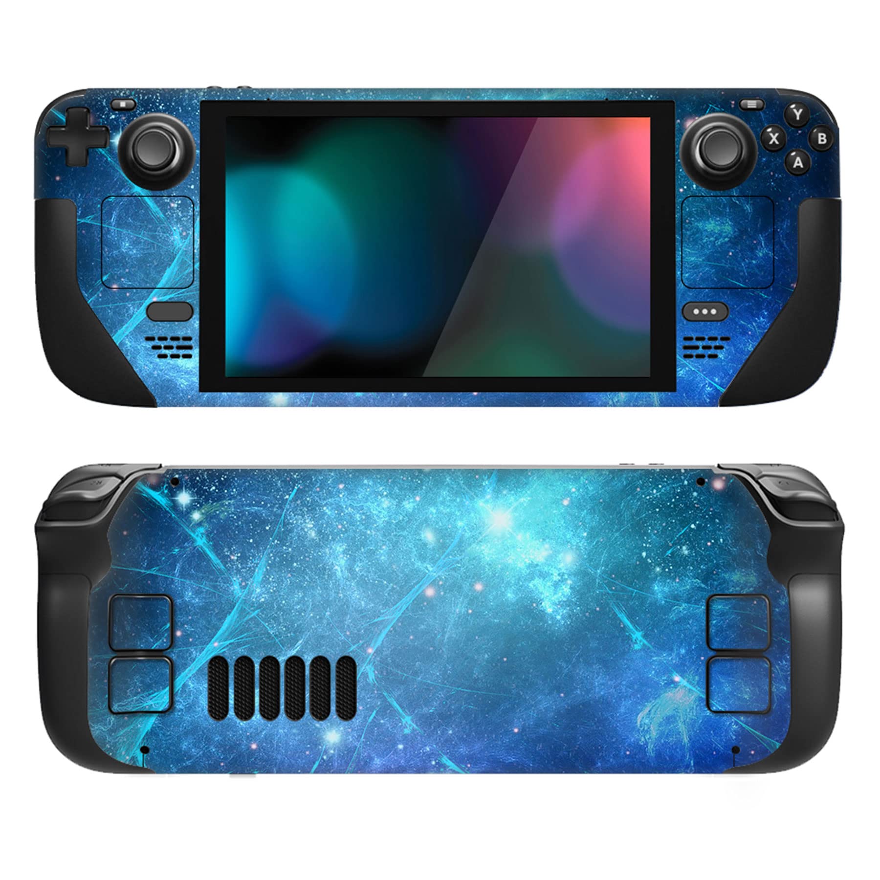 PlayVital Full Set Skin for Steam Deck LCD  Decal Stickers for Steam Deck OLED - Blue Nebula