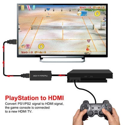 Azduou PS2 to HDMI Adapter - HD Link Cable for PS1/PS2, Supports 4:3/16:9, Easy HDMI Conversion