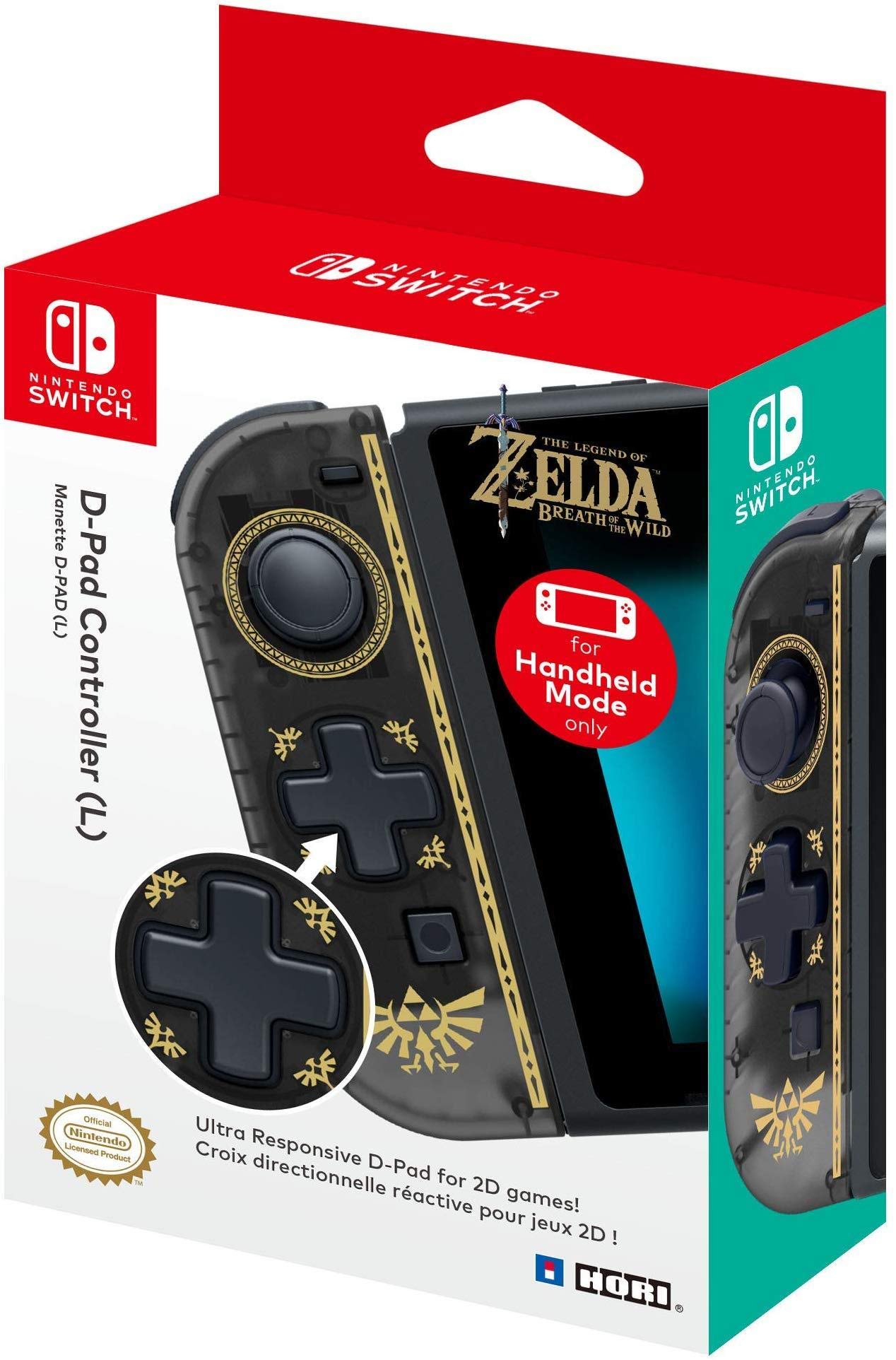 HORI D-Pad Controller for Nintendo Switch - Officially Licensed, Black, Model NSW-119U, Ideal for Zelda Fans