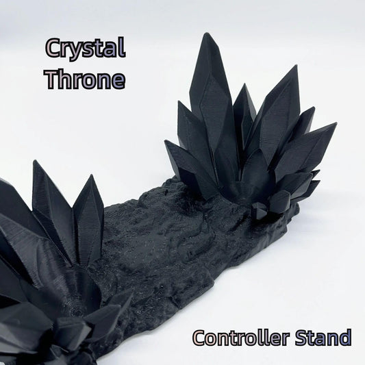 CHOWONE Crystal Throne Controller Stand - Black, 3D Printed Holder for Xbox, PS5, Switch, PC, Model SJZJ-023, Perfect for Desk Decor