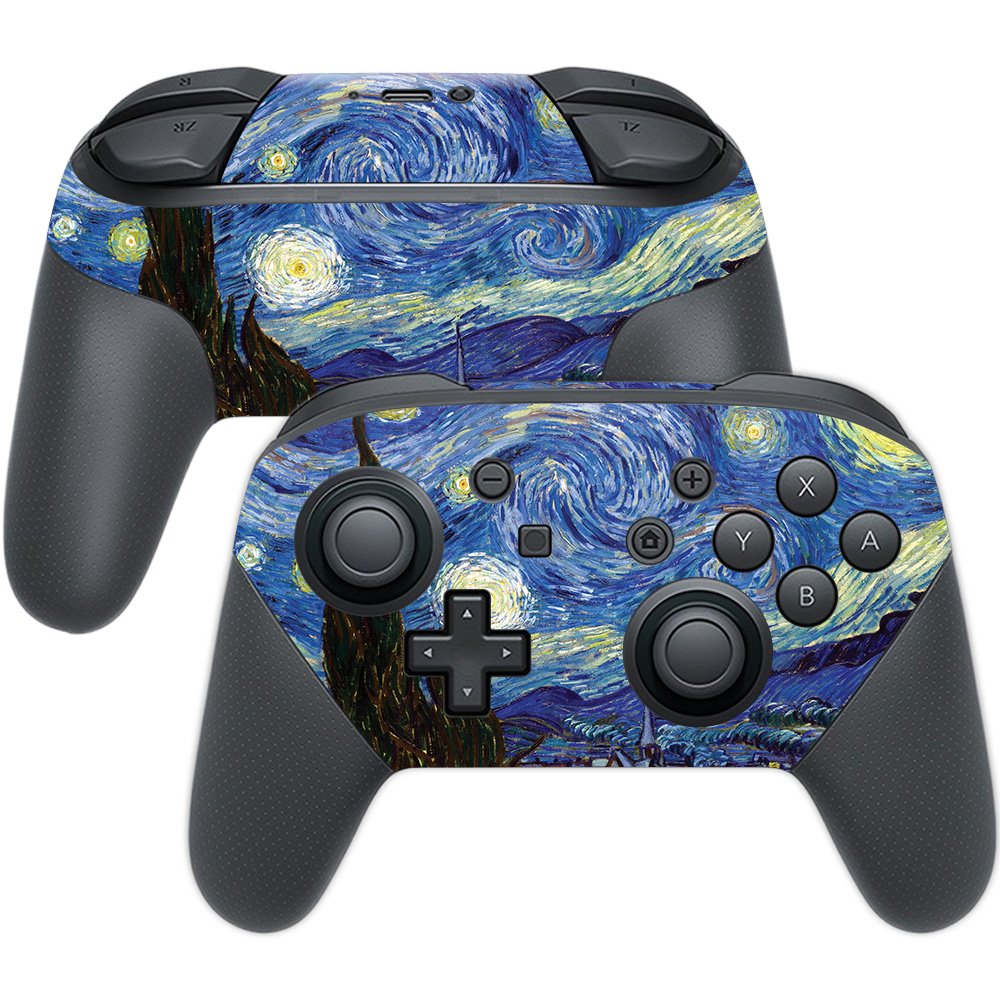 MightySkins Skin Compatible with Nintendo Switch Pro Controller - Starry Night | Protective, Durable, and Unique Vinyl Decal wra