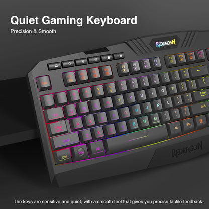 Redragon K503 Wireless Gaming Keyboard - RGB LED, 3-Mode (2.4G/BT/USB), Programmable, Black