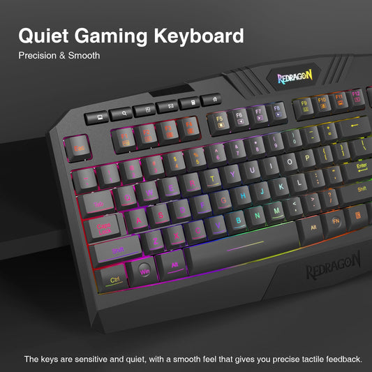 Redragon K503 Wireless Gaming Keyboard - RGB LED, 3-Mode (2.4G/BT/USB), Programmable, Black