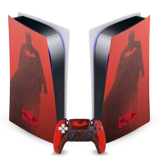 Head Case Designs Officially Licensed The Batman Red Rain Neo-Noir and Posters Vinyl Faceplate Gaming Skin Decal Compatible With Sony PlayStation 5 PS5 Digital Edition Console and DualSense Controller