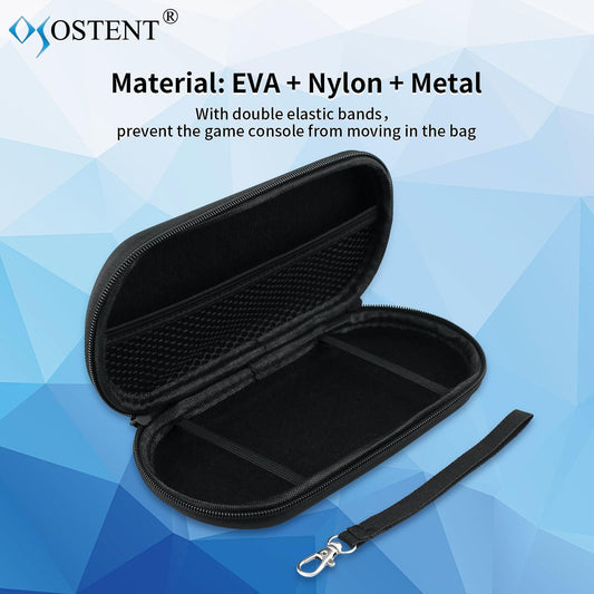 OSTENT EVA Hard Travel Case for Sony PSP 1000/2000/3000 - Black, Durable Protection