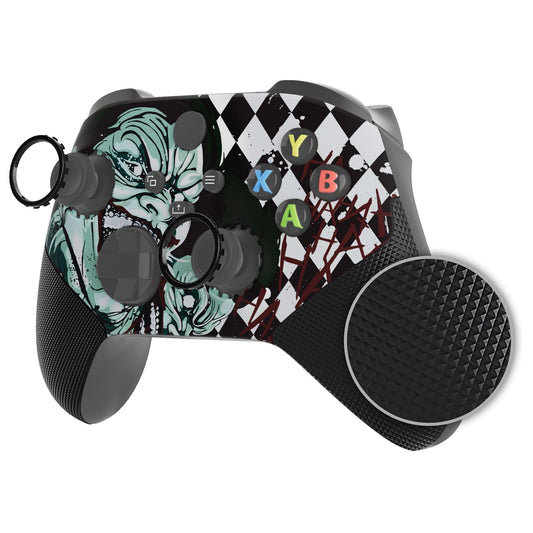 eXtremeRate ASR Version Redesigned Shell for Xbox Series X/S Controller - Performance Rubberized Grip  Anti Sticks Rubbing Rings - Custom Faceplate for Xbox Wireless Controller - Clown Hahaha