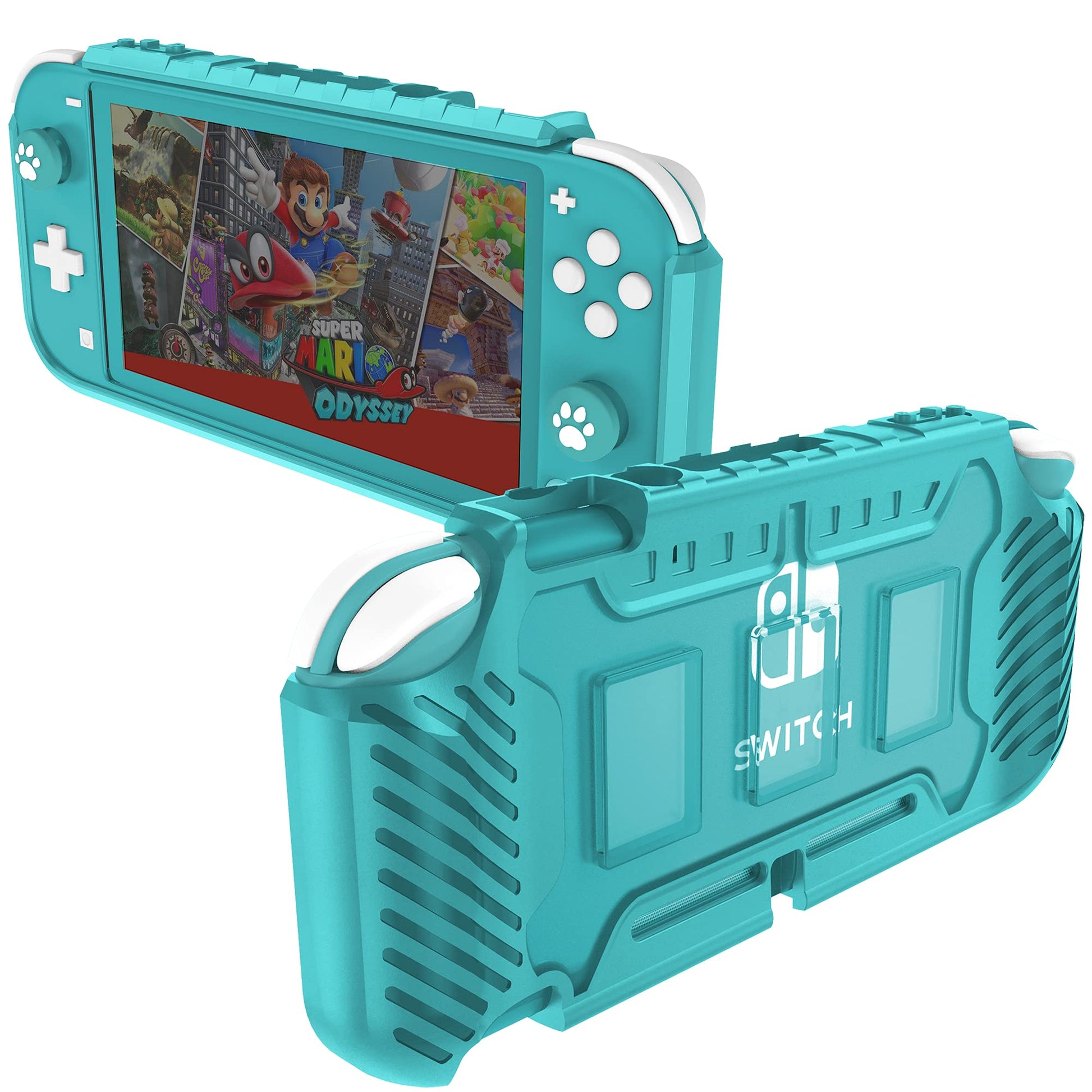 Switch Lite Protective Case  KIWIHOME Portable Cover Grip Case Only for Nintendo Switch Lite with Comfortable Grip & Game Card Slots (Turquoise)