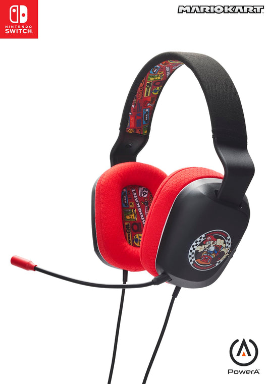 PowerA Wired Stereo Headset for Nintendo Switch - Over Ear, Mario Kart Rivals, Model NSHS0398-01, Officially Licensed