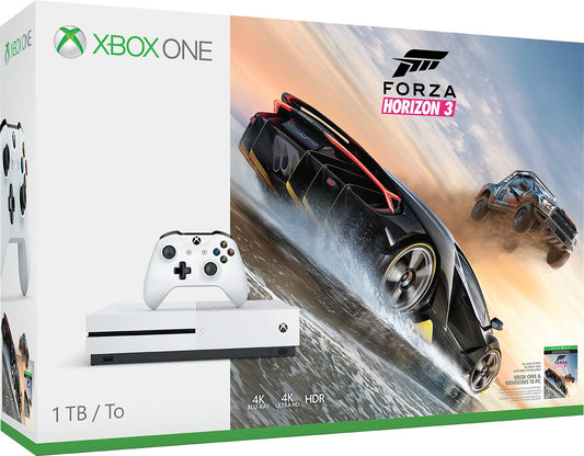 Microsoft Xbox One S 1TB Console - Forza Horizon 3 Bundle, White, Model 234-00105