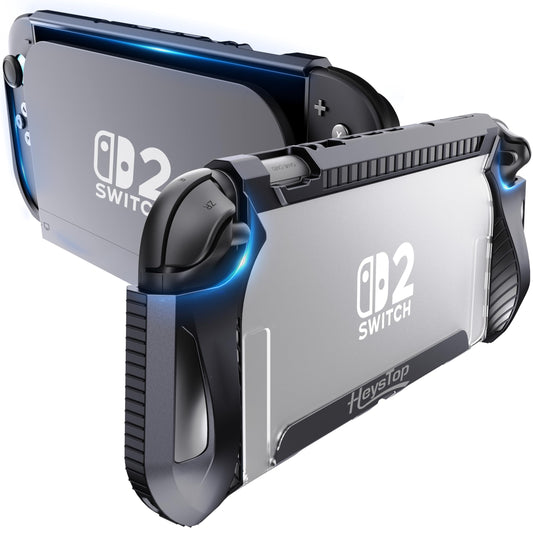 HEYSTOP Switch 2 Case Compatible with Nintendo Switch 2 Dockable Case Cover  Switch 2 Protective TPU Cover with Screen Protector and 6 Thumb Grips  HD Tempered Glass  Shock Absorption and Anti-Scratch