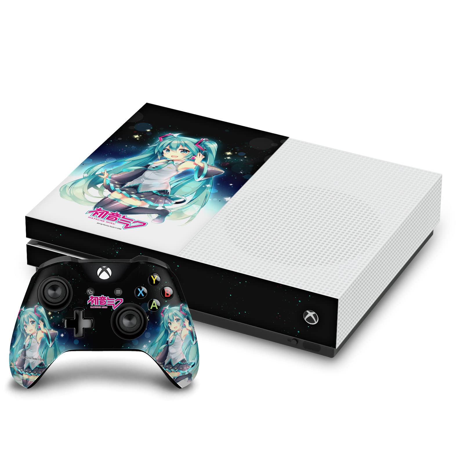 Head Case Designs Officially Licensed Hatsune Miku Night Sky Graphics Vinyl Sticker Gaming Skin Decal Cover Compatible With Xbox One S Console and Controller Bundle