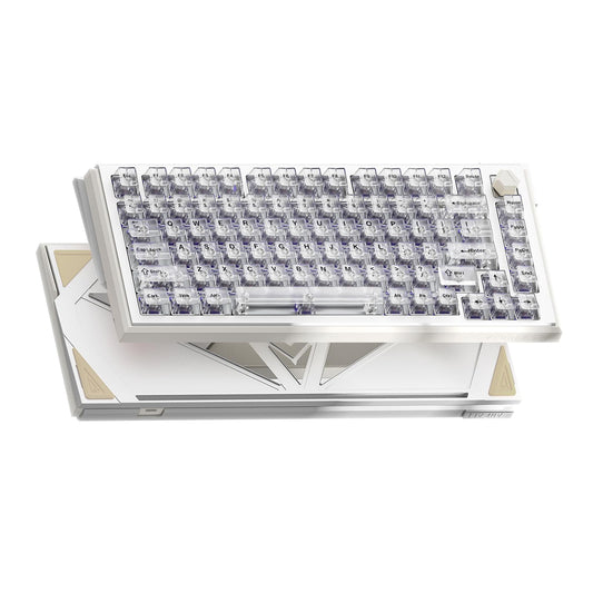 DrunkDeer A75 Ultra Rapid Activate HE Keyboard, Esports Gaming Keyboard, Magnetic Switch - Adjustable Actuation - 0.01mm, RT Plus, RT Match - 75%, 8K Hz,ANSI,PC Keycaps,White - Qian Switch