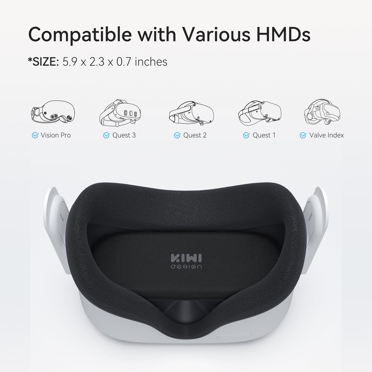 KIWI design Lens Protector for Quest 2, Pro, 1, Rift S, Valve Index, Pico 4, HP Reverb G2 - Premium Black KW-QP01-EU