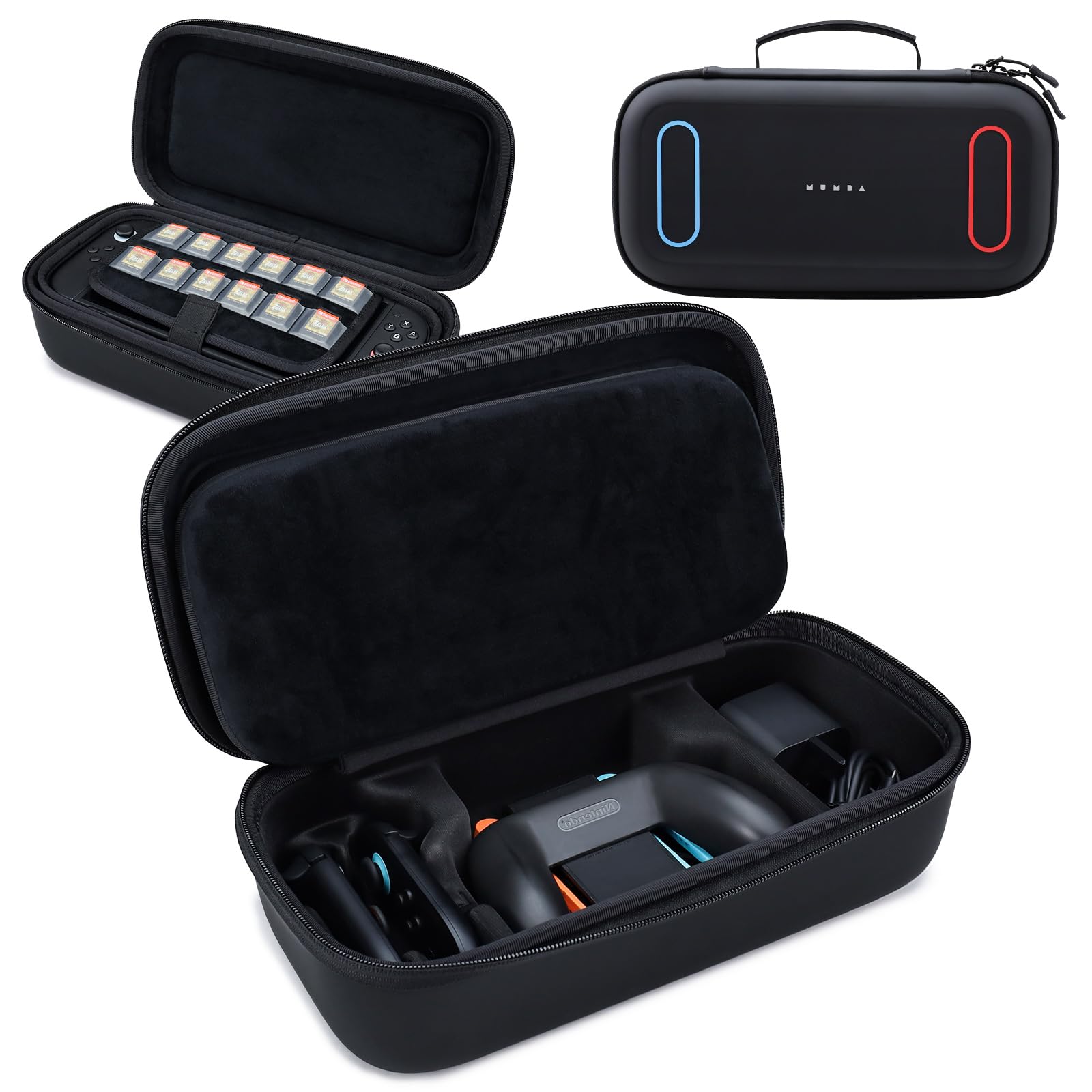 Mumba All-in-One Carrying Case for Nintendo Switch 2 2025 [Pro Version] 12 Game Card Slots Large Travel Carry Bag Compatible with Switch 2 Console  Joy-Con Grip and Straps  and Switch 2 Accessories