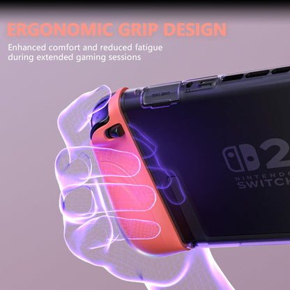 PlayVital Ranger Case for Nintendo Switch 2 - Ergonomic Silicone Grips, Dockable Hard Shell, Blue & Orange