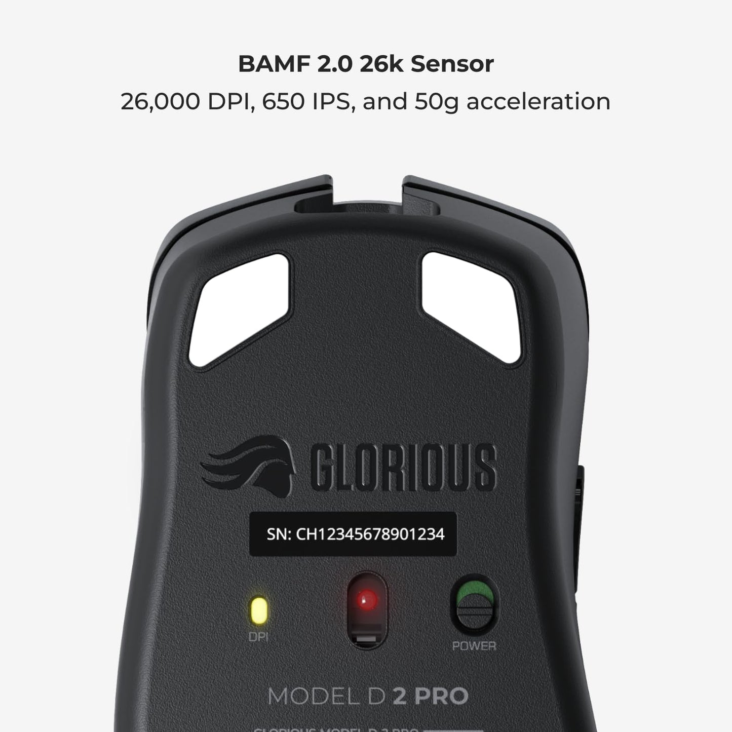 Glorious Gaming Model D 2 PRO Wireless Mouse - 2.4GHz, 26K DPI, Ultralight 60g, Ergonomic Design, Black