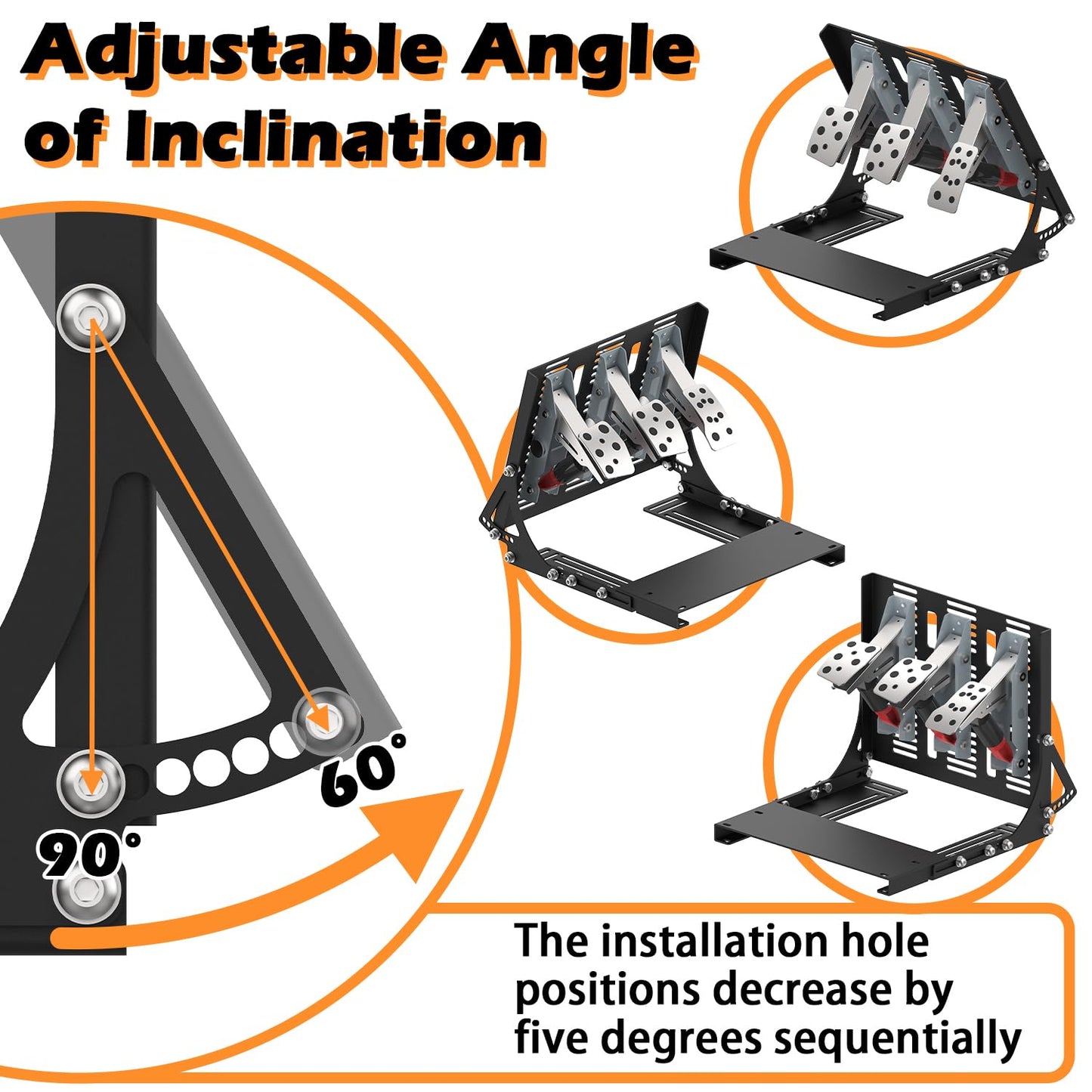 JOYORAN Sim Racing Inverted Pedals Kit for Logitech G PRO/G923/G920/G29 - Black, Compatible with Logitech Pedals (Not Included)