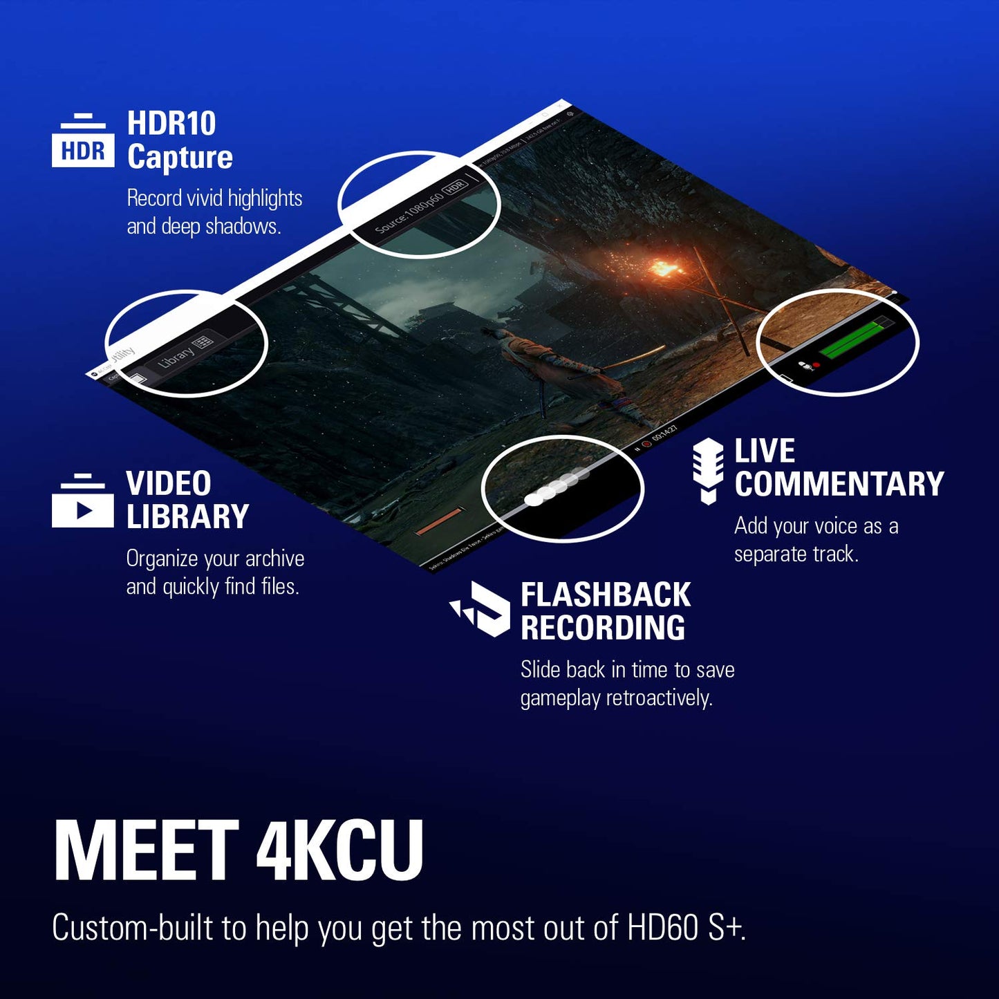 Elgato HD60 S+ External Capture Card - 1080p60 HDR10/4K60 HDR10 - Ultra-Low Latency - Black - Model 10GAR9901
