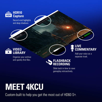 Elgato HD60 S+ External Capture Card - 1080p60 HDR10/4K60 HDR10 - Ultra-Low Latency - Black - Model 10GAR9901