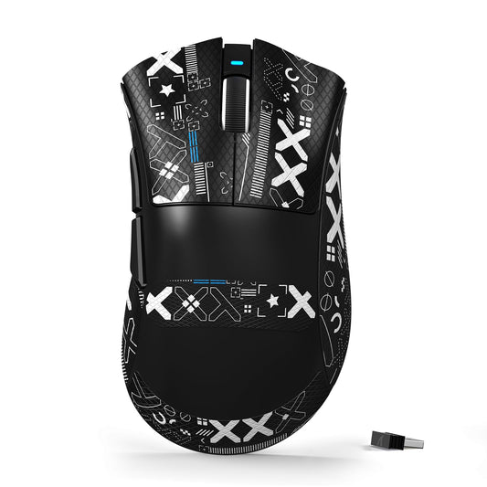 ATTACK SHARK V3 Ultra-Light Wireless Gaming Mouse PAW3311 Sensor  500mAh  62g  25KDPI 2.4G/BT/USB-C Rechargeable Wireless Mouse with 5 Programmable Buttons for Laptop PC Mac Gamer (Black Griptap)