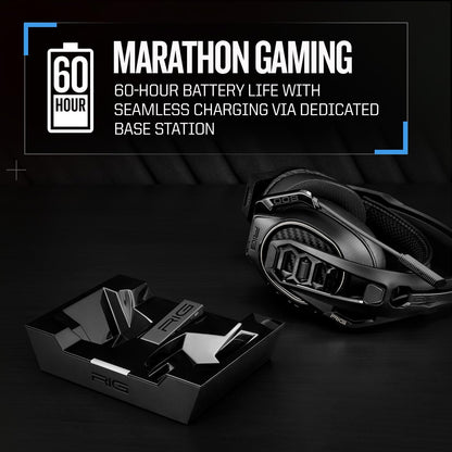 RIG 800 PRO HS Wireless Gaming Headset - Multi-Function Base Station for PS4, PS5, PC, Mac - Black - Up to 60 Hour Battery - Model 10-133