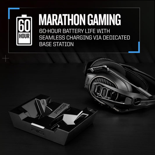 RIG 800 PRO HS Wireless Gaming Headset - Multi-Function Base Station for PS4, PS5, PC, Mac - Black - Up to 60 Hour Battery - Model 10-133