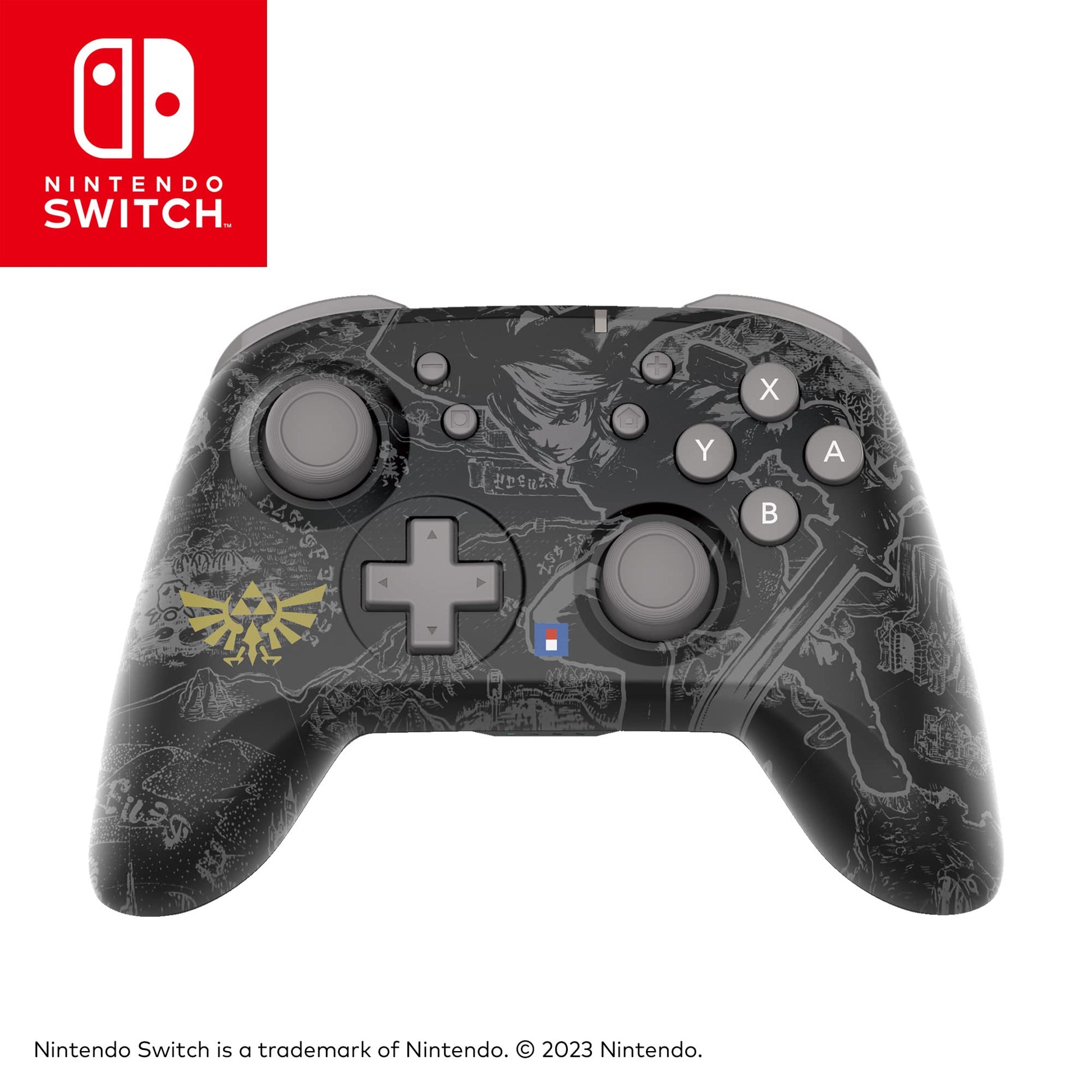 HORI Wireless HORIPAD Pro Controller - Zelda Edition, Motion Control, for Nintendo Switch, Black, Model NSW-479U